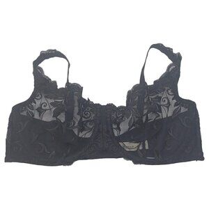 Soma Sensuous Lace Underwire Balconet Bra Black Women's 34D Unlined Sexy Comfort